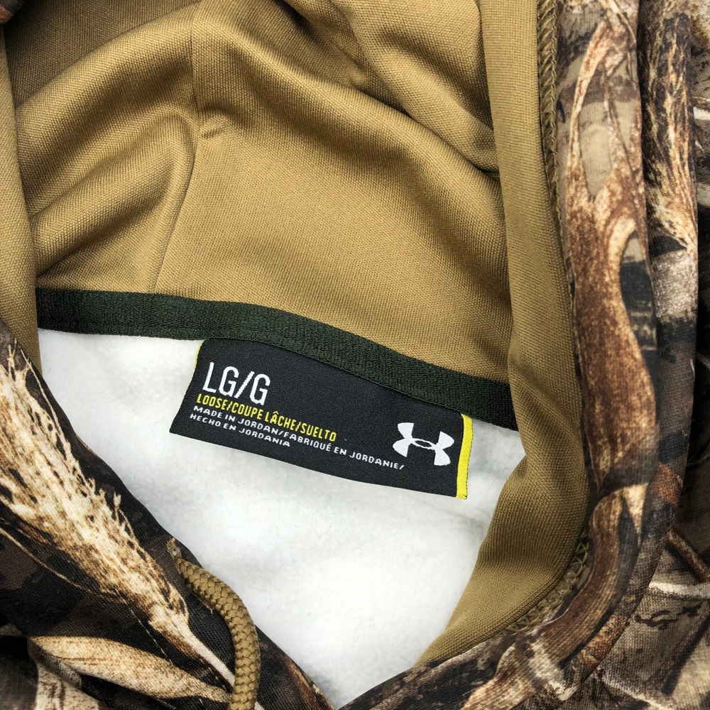 Under Armour Mens ColdGear Realtree Max-5 Camo Hoodie Large Loose Fit Pullover - Picture 3 of 10
